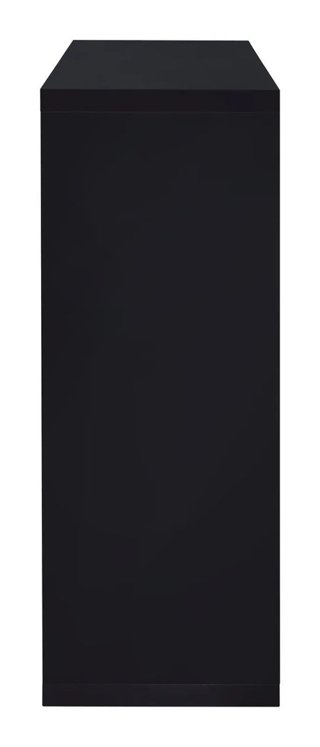 Prescott Glossy Black Rectangular 2-Shelf Bar Unit by Coaster at Eve Furniture