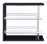 Prescott Glossy Black Rectangular 2-Shelf Bar Unit by Coaster at Eve Furniture