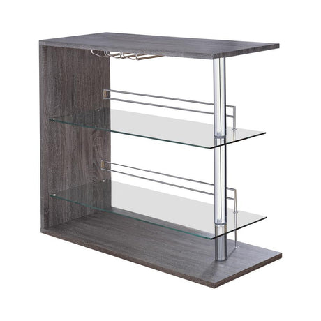 Prescott Gray Rectangular 2-Shelf Bar Unit by Coaster at Eve Furniture