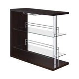 Prescott Glossy Cappuccino Rectangular 2-Shelf Bar Unit