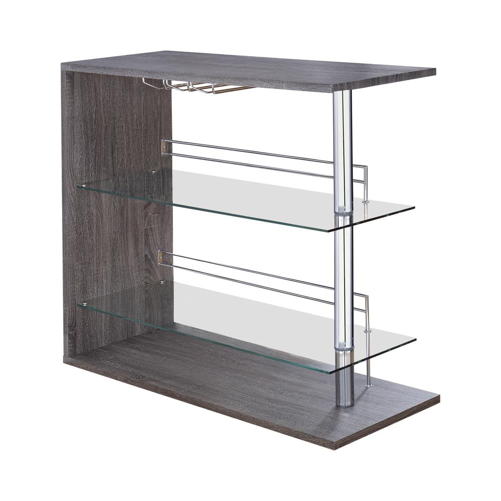 Prescott Gray Rectangular 2-Shelf Bar Unit