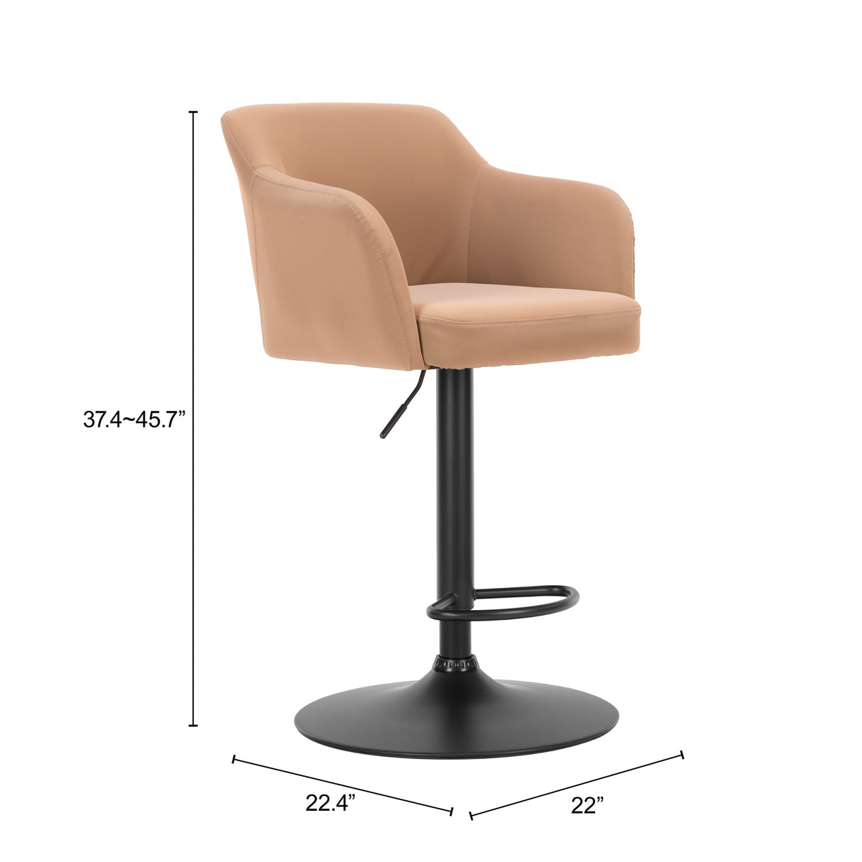 Prescott Tan Barstool by Zuomod at Eve Furniture