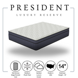 President 14" Euro Top Hybrid Queen Mattress by Happy Homes at Eve Furniture