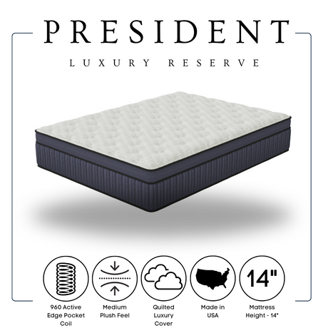 President 14" Euro Top Hybrid King Mattress by Happy Homes at Eve Furniture