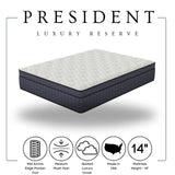 President 14" Euro Top Hybrid Queen Mattress by Happy Homes at Eve Furniture