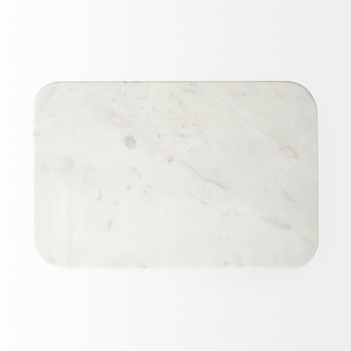 Preston 17.3L x 11.3W x 22.8H White Marble Top W/Gold Metal Accent Table by Mercana at Eve Furniture