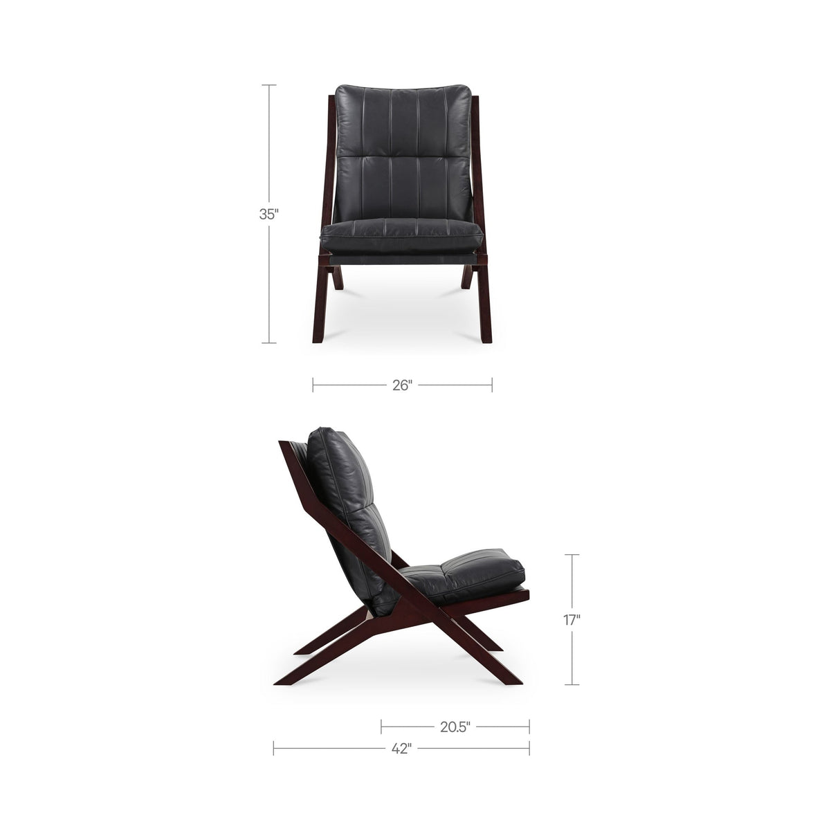 Preston Black Accent Chair by Moe's Home at Eve Furniture