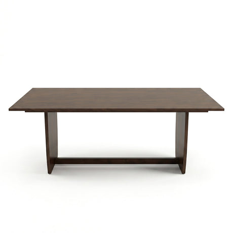 Preston Solid Wood Dining Table with Trestle Base in Warm Walnut Finish by Ashcroft Furniture at Eve Furniture