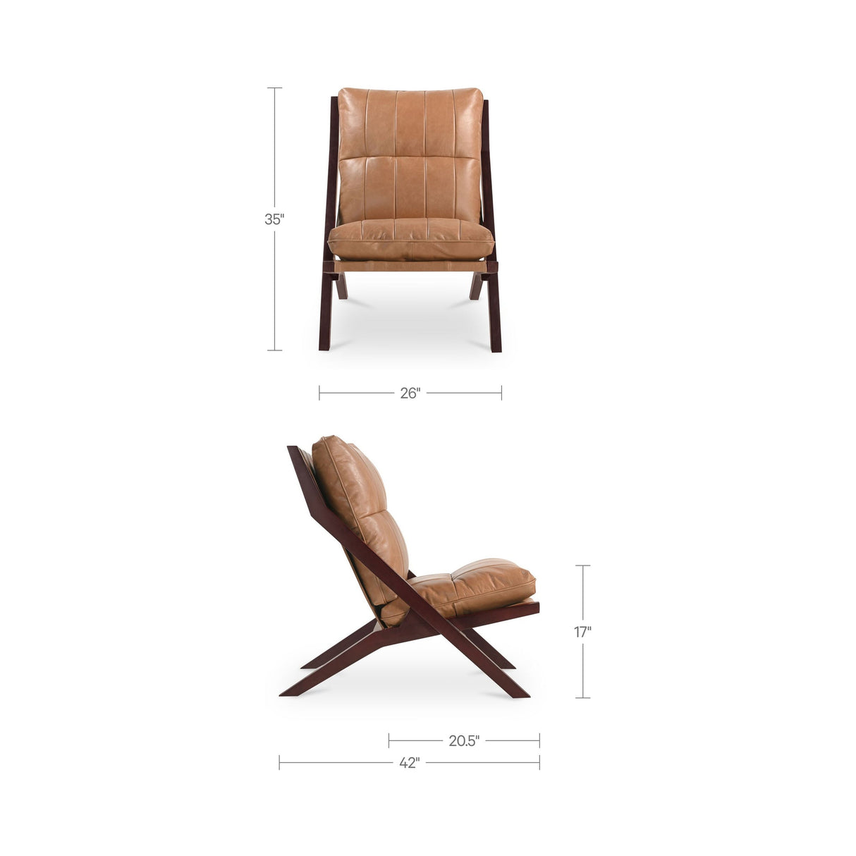 Preston Tan Accent Chair by Moe's Home at Eve Furniture