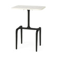 Preston White Marble Tabletop w/ Matte Black Iron Base Accent Table by Mercana at Eve Furniture