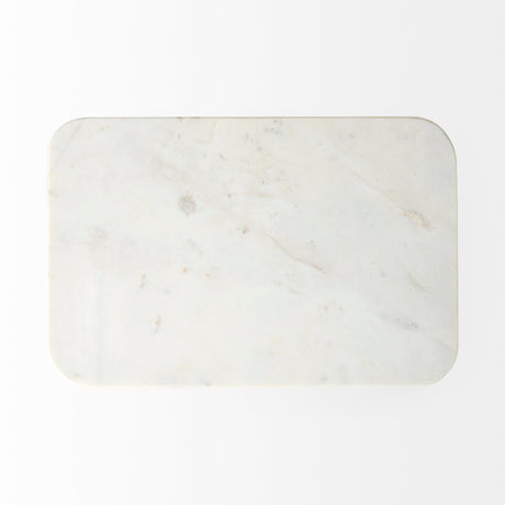 Preston White Marble Top W/Gold Metal Accent Table by Mercana at Eve Furniture