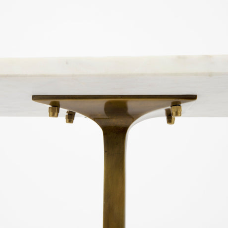 Preston White Marble Top W/Gold Metal Accent Table by Mercana at Eve Furniture