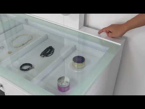 Luxo White Vanity Set w/LED Mirror & Stool