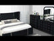 Armany Black Upholstered Wingback Panel Queen Bed
