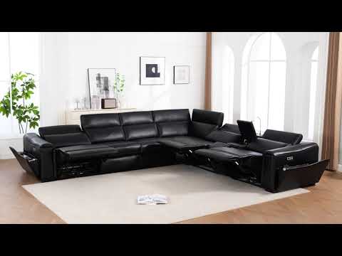 Divani Black 7-Piece Power Reclining Sectional