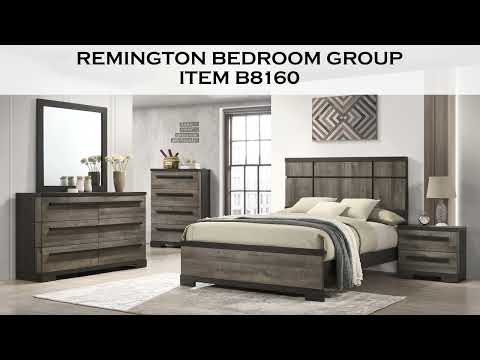 Cama Remington Queen de paneles en marrón y gris