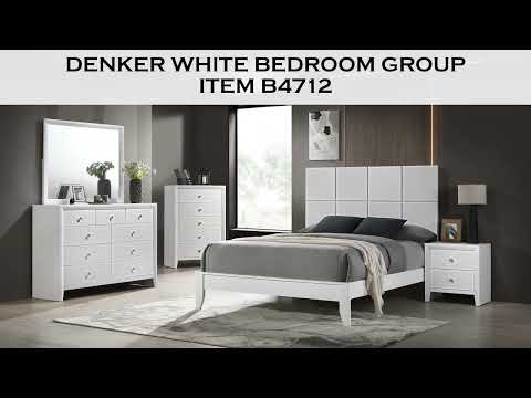 Cama con panel Denker White Queen