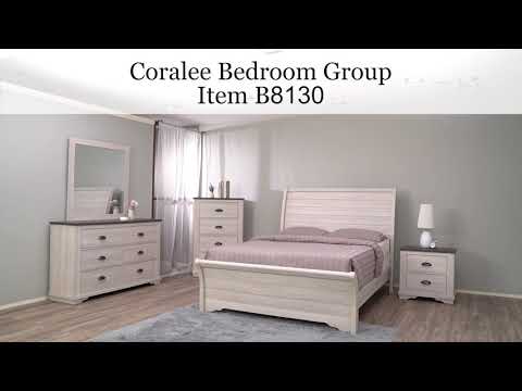 Cama trineo Coralee Chalk y Gray Queen