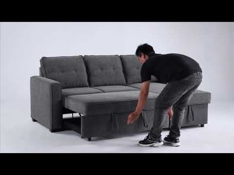 Noah Flippable, Convertible Storage Sleeper Chofa, Tan