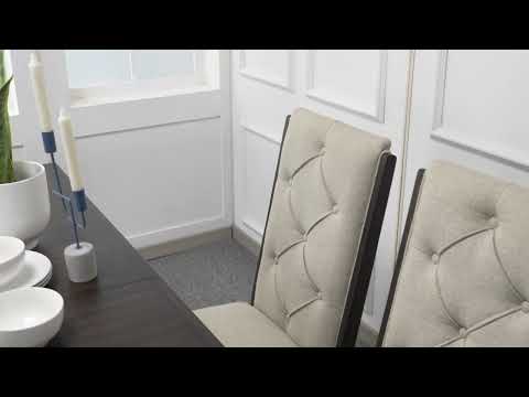 Herbert Espresso and Beige Dining Side Chair, Set of 2