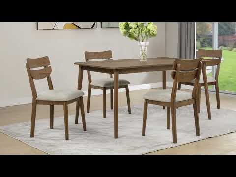 Juego de comedor Mills de 5 piezas beige/marrón