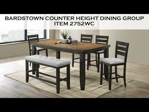Juego de comedor extensible Bardstown a la altura de la encimera, carbón, marrón y trigo