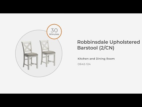 Robbinsdale Antique White Counter Height Barstool, Set of 2
