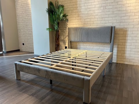 Lucia Light Gray Full Platform Bed