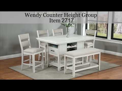 Silla de altura de mostrador Wendy White, juego de 2