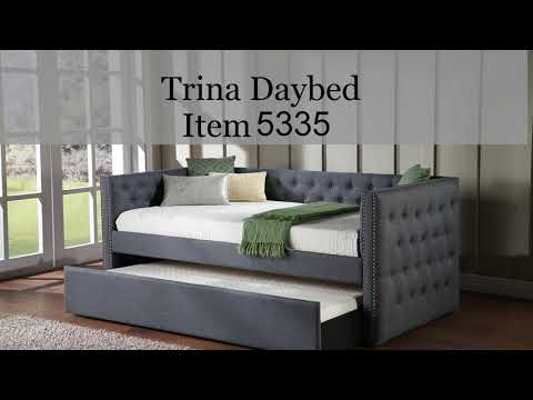 Cama de día Trina en gris plomo con nido