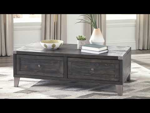Todoe Dark Gray Coffee Table with Lift Top