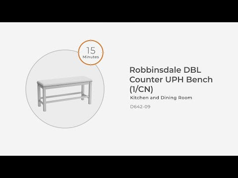 Robbinsdale Antique White 49" Counter Height Dining Bench
