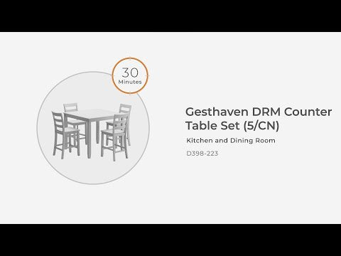 Gesthaven Natural/White Counter Height Dining Table and 4 Barstools