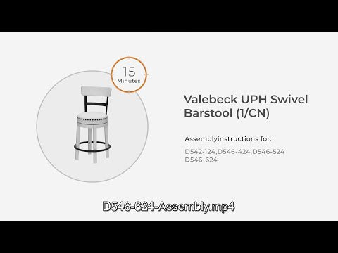 Valebeck Black Counter Height Barstool