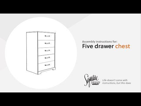 Shawburn Whitewash/Charcoal Gray Chest of Drawers