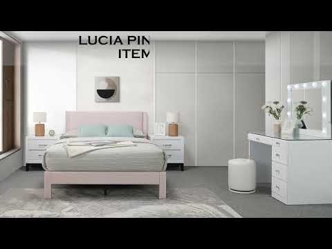 Lucia Pink Full Platform Bed