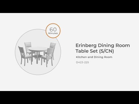 Erinberg Antique White Dining Table and 4 Chairs