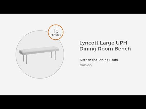 Lyncott Gray/Brown 59" Upholstered Dining Bench