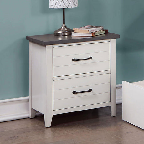 Priam White/Gray Night Stand by Furniture of America at Eve Furniture