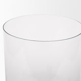 Price Large Antiqued Gold Metal w/ Glass Hurricane Candle Holder by Mercana at Eve Furniture