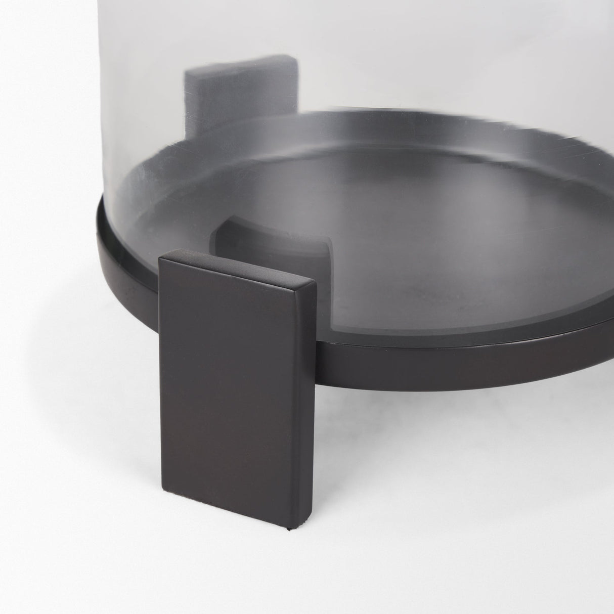 Price Large Matte Black-Brown Metal w/ Glass Hurricane Candle Holder by Mercana at Eve Furniture