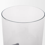 Price Small Matte Black-Brown Metal w/ Glass Hurricane Candle Holder by Mercana at Eve Furniture