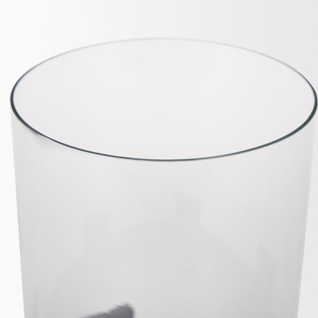 Price Small Matte Black-Brown Metal w/ Glass Hurricane Candle Holder by Mercana at Eve Furniture