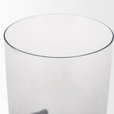 Price Small Matte Black-Brown Metal w/ Glass Hurricane Candle Holder by Mercana at Eve Furniture
