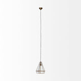 Prima Gold Metal and Glass Pyramid Pendant Light by Mercana at Eve Furniture