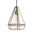 Prima Gold Metal and Glass Pyramid Pendant Light by Mercana at Eve Furniture