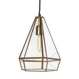 Prima Gold Metal and Glass Pyramid Pendant Light by Mercana at Eve Furniture
