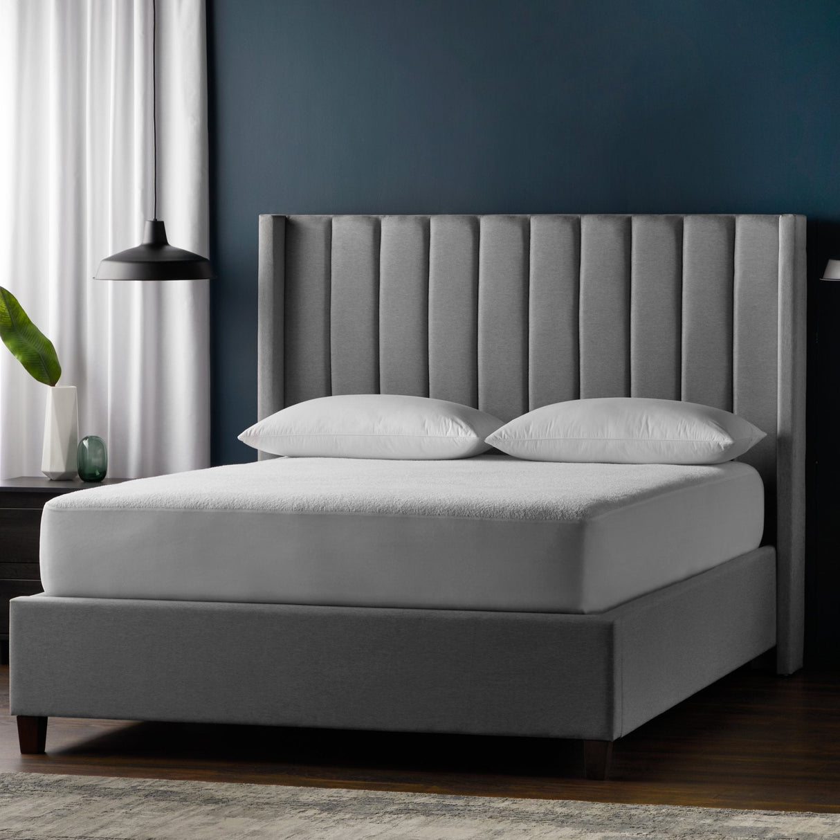 Prime Comfor White Split King Mattress Protector by Malouf at Eve Furniture