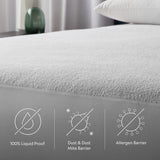 Prime Comfor White Split Queen Mattress Protector by Malouf at Eve Furniture