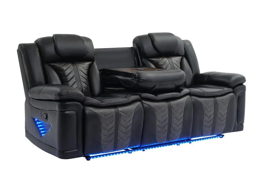 Prime Time Black Reclining Sofa & Loveseat by New Era Innovations at Eve Furniture